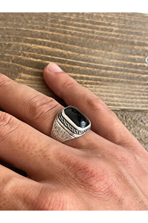 925 Ayar Gümüş Kaplama Ayarlanabilir Ölçü Klasik Erkek Yüzük