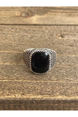 925 Ayar Gümüş Kaplama Ayarlanabilir Ölçü Klasik Erkek Yüzük