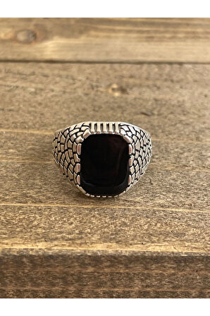 925 Ayar Gümüş Kaplama Ayarlanabilir Ölçü Klasik Erkek Yüzük