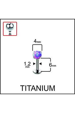 Yüksek Kalite G23 Titanyum Titanium Opal Taşlı Kıkırdak Helix Tragus Conch Titanyum Piercing