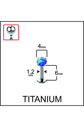 Yüksek Kalite G23 Titanyum Titanium Opal Taşlı Kıkırdak Helix Tragus Conch Titanyum Piercing