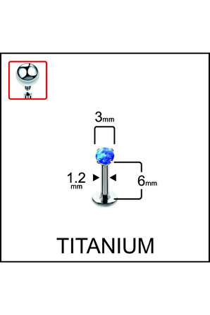 Yüksek Kalite G23 Titanyum Titanium Opal Taşlı Kıkırdak Helix Tragus Conch Titanyum Piercing