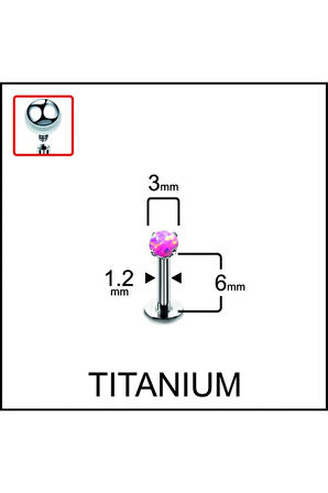 Yüksek Kalite G23 Titanyum Titanium Opal Taşlı Kıkırdak Helix Tragus Conch Titanyum Piercing