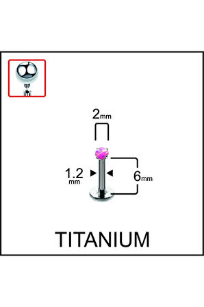 Yüksek Kalite G23 Titanyum Titanium Opal Taşlı Kıkırdak Helix Tragus Conch Titanyum Piercing