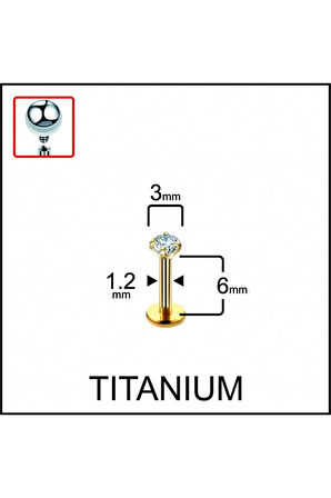Yüksek Kalite G23 Titanyum Pırlanta Modeli Dudak Kıkırdak Helix Tragus Titanium Piercing