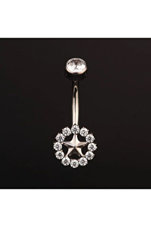 Yüksek Kalite G23 Titanium Zirkon Taşlı Güneş Modeli Titanyum Göbek Piercingi