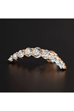 316 L Cerrahi Çelik Moon Zirkon Labret Piercing