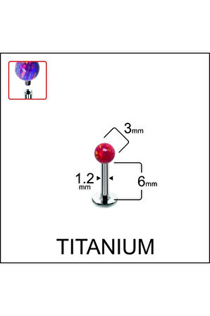 Yüksek Kalite G23 Titanium Opal Taşlı Titanyum Kıkırdak Helix Tragus Piercingi