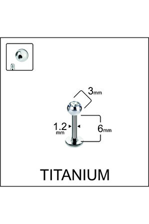 Yüksek Kalite G23 Titanium Tek Taş Titanyum Dudak Helix Kıkırdak Tragus Piercingi