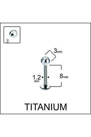 Yüksek Kalite G23 Titanium Tek Taş Titanyum Dudak Helix Kıkırdak Tragus Piercingi