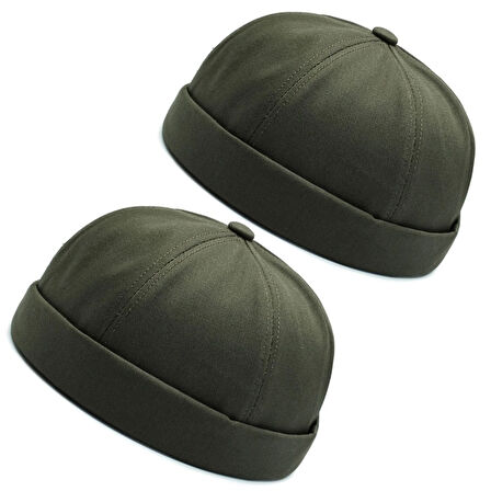 2 Li Set %100 Pamuk Cap Ayarlanabilir Docker Şapka Yazlık Takke Şapka Retro Şapka Takke Şapka