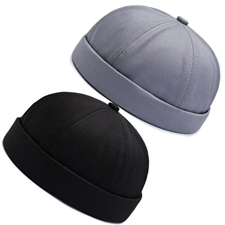 2 Li Set %100 Pamuk Cap Ayarlanabilir Docker Şapka Yazlık Takke Şapka Retro Şapka Takke Şapka