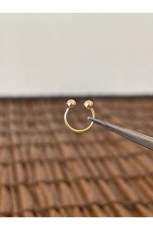925 Ayar Gümüş Kulak Burun Helix Tragus Kıkırdak Piercing 8 mm