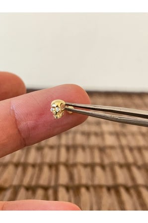925 Ayar Gümüş Iskelet Taşlı Göz Kıkırdak Helix Tragus Piercingi Gümüş Piercingi