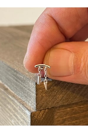 925 Ayar Gümüş Sallantılı Piercing Gümüş Piercing