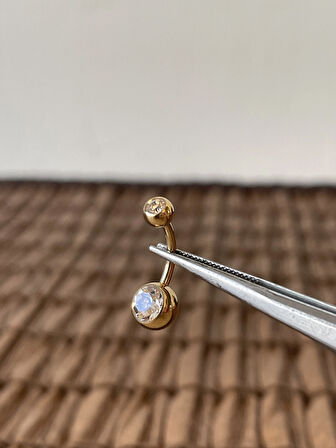 Yüksek Kalite G23 Titanium Parlak Top Taşlı Titanyum Göbek Piercingi Top 10mm