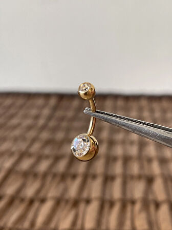 Yüksek Kalite G23 Titanium Parlak Top Taşlı Titanyum Göbek Piercingi Top 10mm