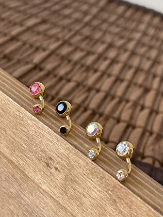 Yüksek Kalite G23 Titanium Pembe Parlak Top Taşlı Titanyum Göbek Piercingi Top 10mm