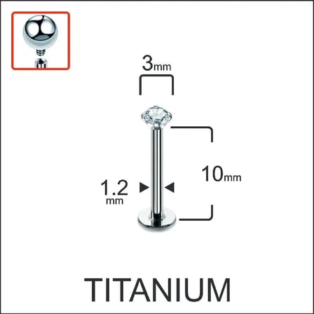Yüksek Kalite G23 Titanium Pırlanta Modeli Dudak Piercingi Titanyum Piercing