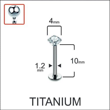 Yüksek Kalite G23 Titanium Pırlanta Modeli Dudak Piercingi Titanyum Piercing