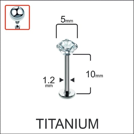 Yüksek Kalite G23 Titanium Pırlanta Modeli Dudak Piercingi Titanyum Piercing