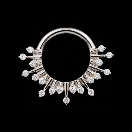 Yüksek Kalite G23 Titanium  Mod111 Zirkon Titanyum 8mm x 1.2mm Kilitli Halka Piercing