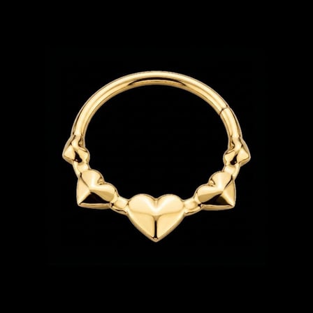 Yüksek Kalite G23 Titanium Kalpler Altın Titanyum 8mm x 1.2mm Kilitli Halka Piercing