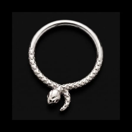 Yüksek Kalite G23 Titanium Yılan Titanyum 8mm x 1.2mm Kilitli Halka Piercing