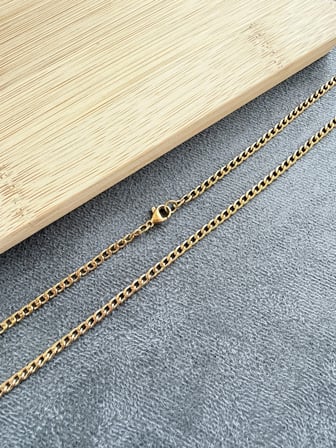 Altın Modeli Gurmet Çelik Kolye Altın Çelik Zincir 2 mm