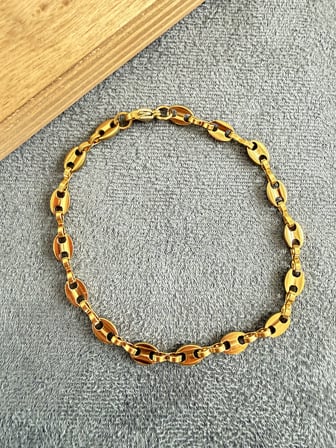 Paslanmaz Kararmaz Altın Modeli Kos Çelik Bileklik 20 cm 4mm