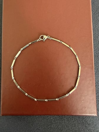 Paslanmaz Kararmaz Klasik Çelik Bileklik 20cm 1,25mm