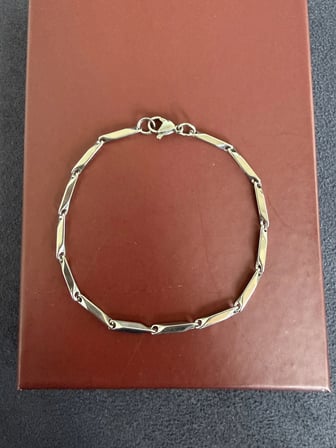 Paslanmaz Kararmaz Klasik Çelik Bileklik 20cm 2,5mm