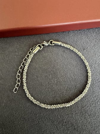 Paslanmaz Kararmaz Tasarım Kar Çelik Bileklik 17+5cm 2 mm