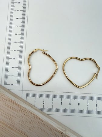 Paslanmaz Çelik Kalp Modeli Halka Küpe 42mm