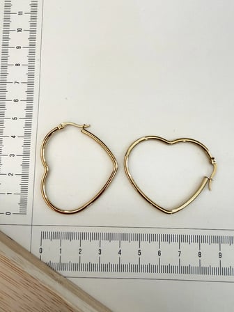 Paslanmaz Çelik Kalp Modeli Halka Küpe 46mm