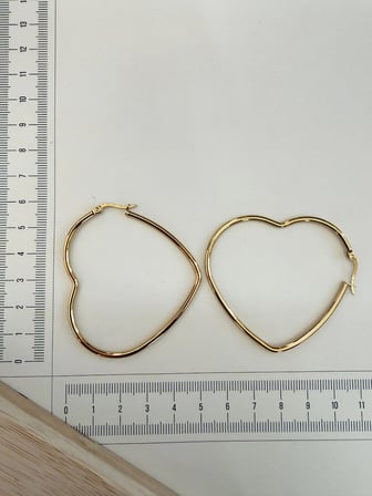 Paslanmaz Çelik Kalp Modeli Halka Küpe 58mm