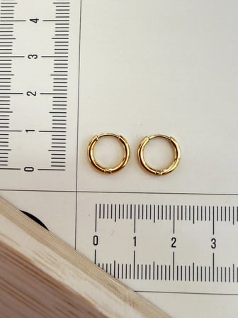 316 L Cerrahi Çelik 1,6mm*8mm Çelik Halka Küpe Gold