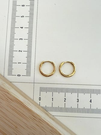 316 L Cerrahi Çelik 1,6mm*10mm Çelik Halka Küpe Gold