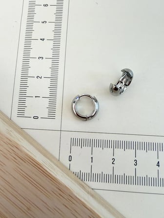 316 L Cerrahi Çelik 5mm*10mm Bombeli Çelik Halka Küpe Gümüş