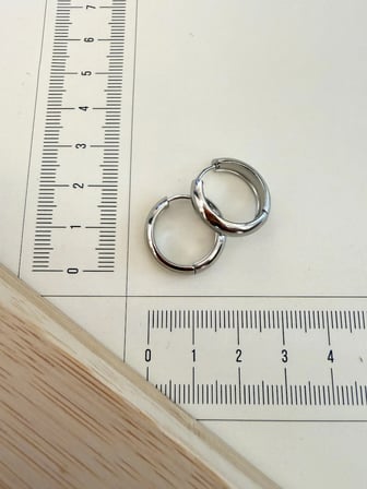 316 L Cerrahi Çelik 5mm*16mm Bombeli Çelik Halka Küpe Gümüş