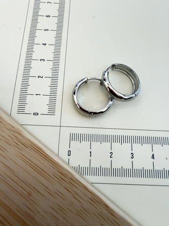 316 L Cerrahi Çelik 5mm*18mm Bombeli Çelik Halka Küpe Gümüş
