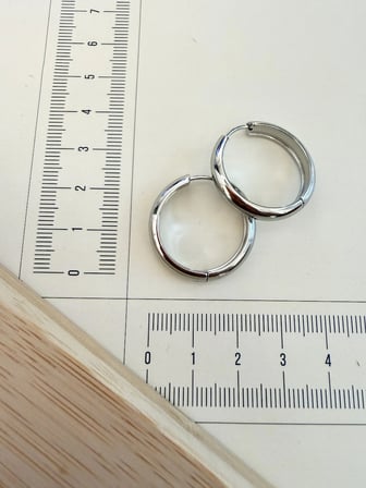 316 L Cerrahi Çelik 5mm*20mm Bombeli Çelik Halka Küpe Gümüş