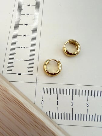316 L Cerrahi Çelik 5mm*10mm Bombeli Çelik Halka Küpe Gold