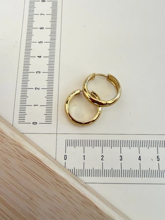 316 L Cerrahi Çelik 5mm*18mm Bombeli Çelik Halka Küpe Gold
