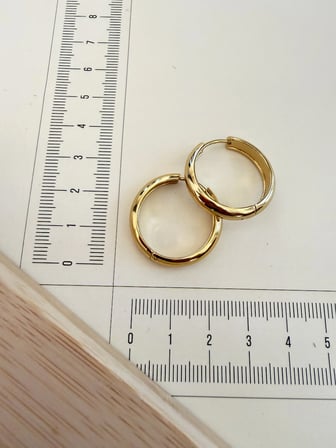 316 L Cerrahi Çelik 5mm*20mm Bombeli Çelik Halka Küpe Gold