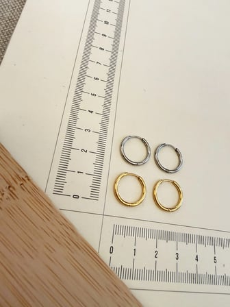 316 L Cerrahi Çelik 1,6mm*12mm Çelik Halka Küpe 4 Adet