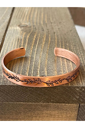 %100 Saf Bakır Bilek Sarmaşık Desenli Ayarlanabilir Ölçü Bakır Bileklik