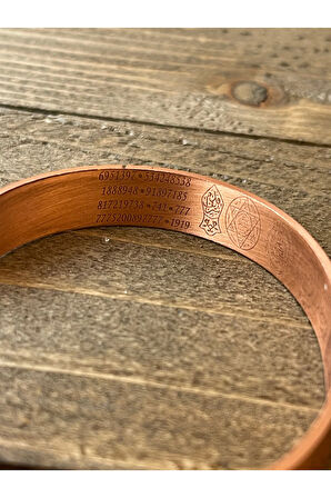 %100 Saf Bakır Bileklik Şans Tılsımlı Dualı Ayarlanabilir Ölçü Bakır Bileklik