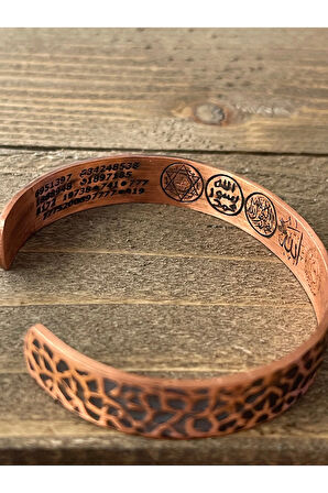 Saf Bakır Bilkeklik Koruma Dualı Şans Rakamlı Koruma Tılsımlı Bakır Bileklik