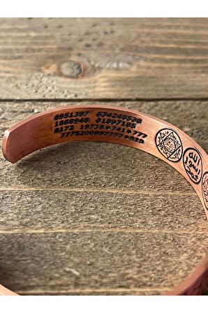 Saf Bakır Bilkeklik Koruma Dualı Şans Rakamlı Koruma Tılsımlı Bakır Bileklik